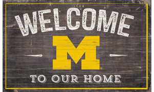 Michigan Wolverines Welcome to Our Home Sign  - 11"x19"