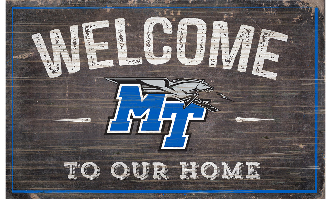 Middle Tennessee State Blue Raiders Welcome to Our Home Sign  - 11