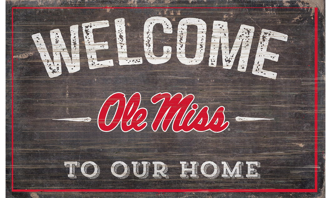 Ole Miss Rebels Welcome to Our Home Sign  - 11