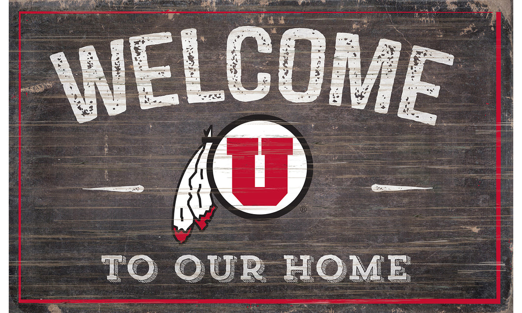 Utah Utes Welcome to Our Home Sign  - 11