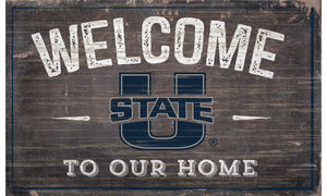Utah State Aggies Welcome to Our Home Sign  - 11"x19"