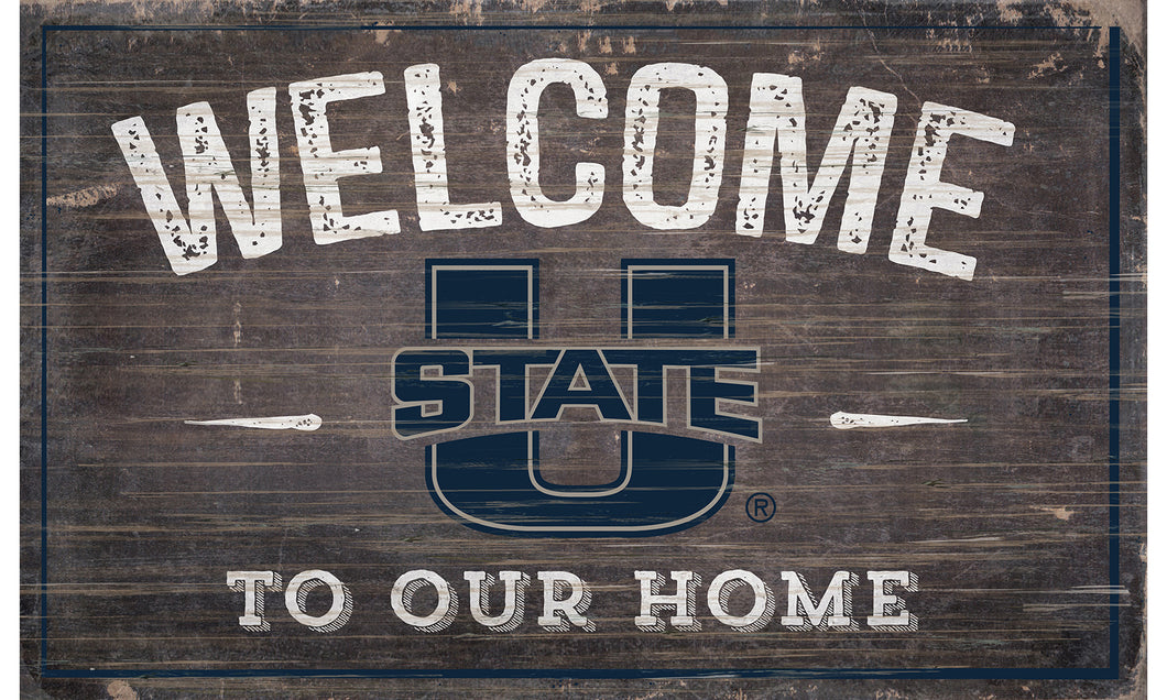 Utah State Aggies Welcome to Our Home Sign  - 11