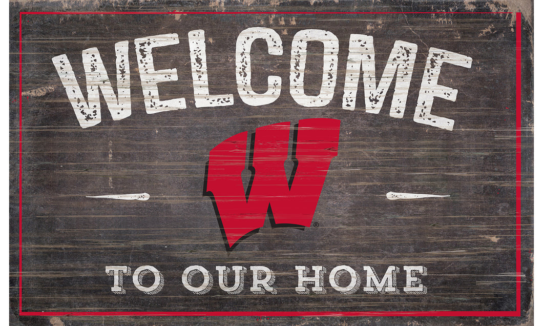 Wisconsin Badgers Welcome to Our Home Sign  - 11