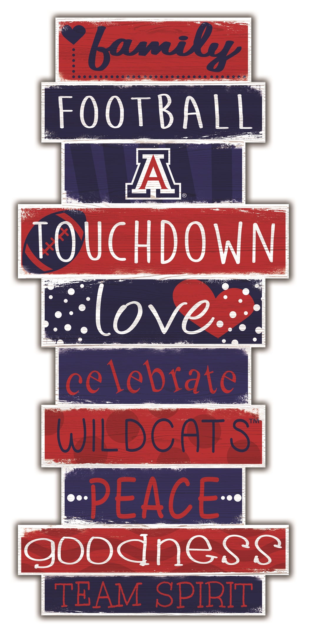 Arizona Wildcats Celebrations Stack Wood Sign -24
