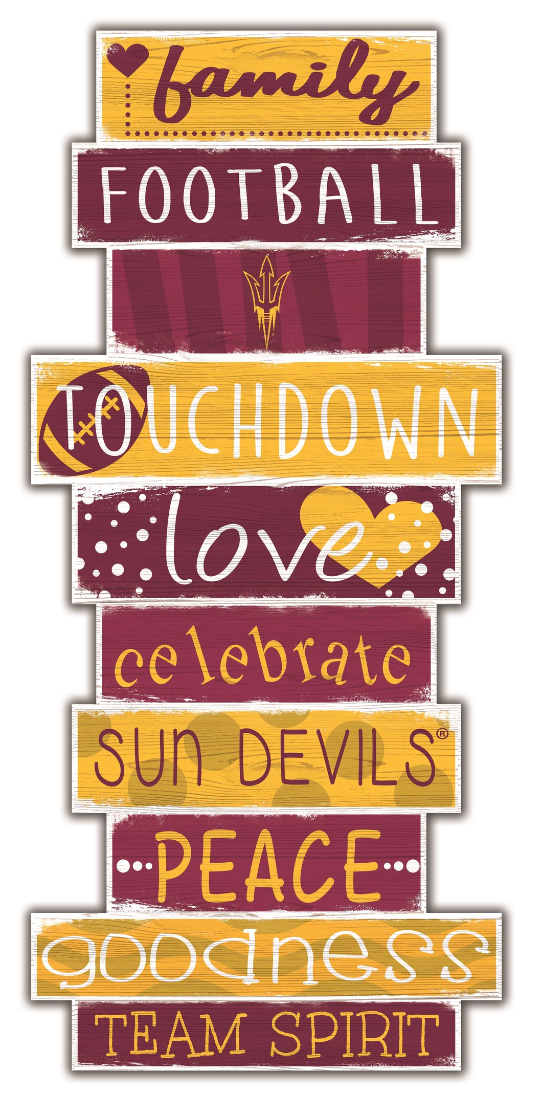 Arizona State Sun Devils Celebrations Stack Wood Sign -24