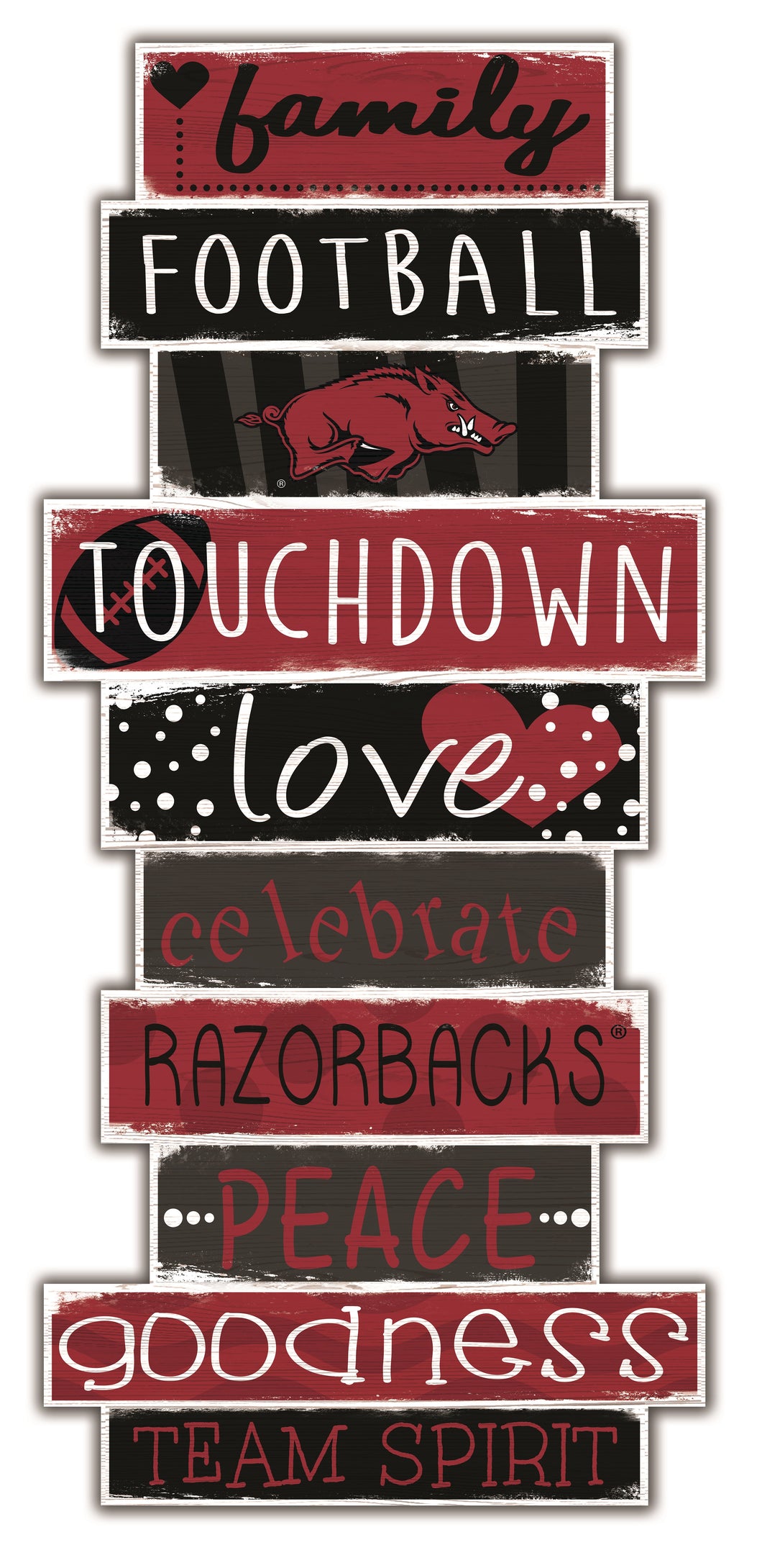Arkansas Razorbacks Celebrations Stack Wood Sign -24