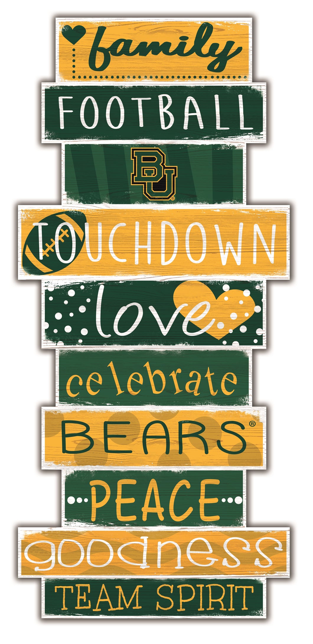 Baylor Bears Celebrations Stack Wood Sign -24