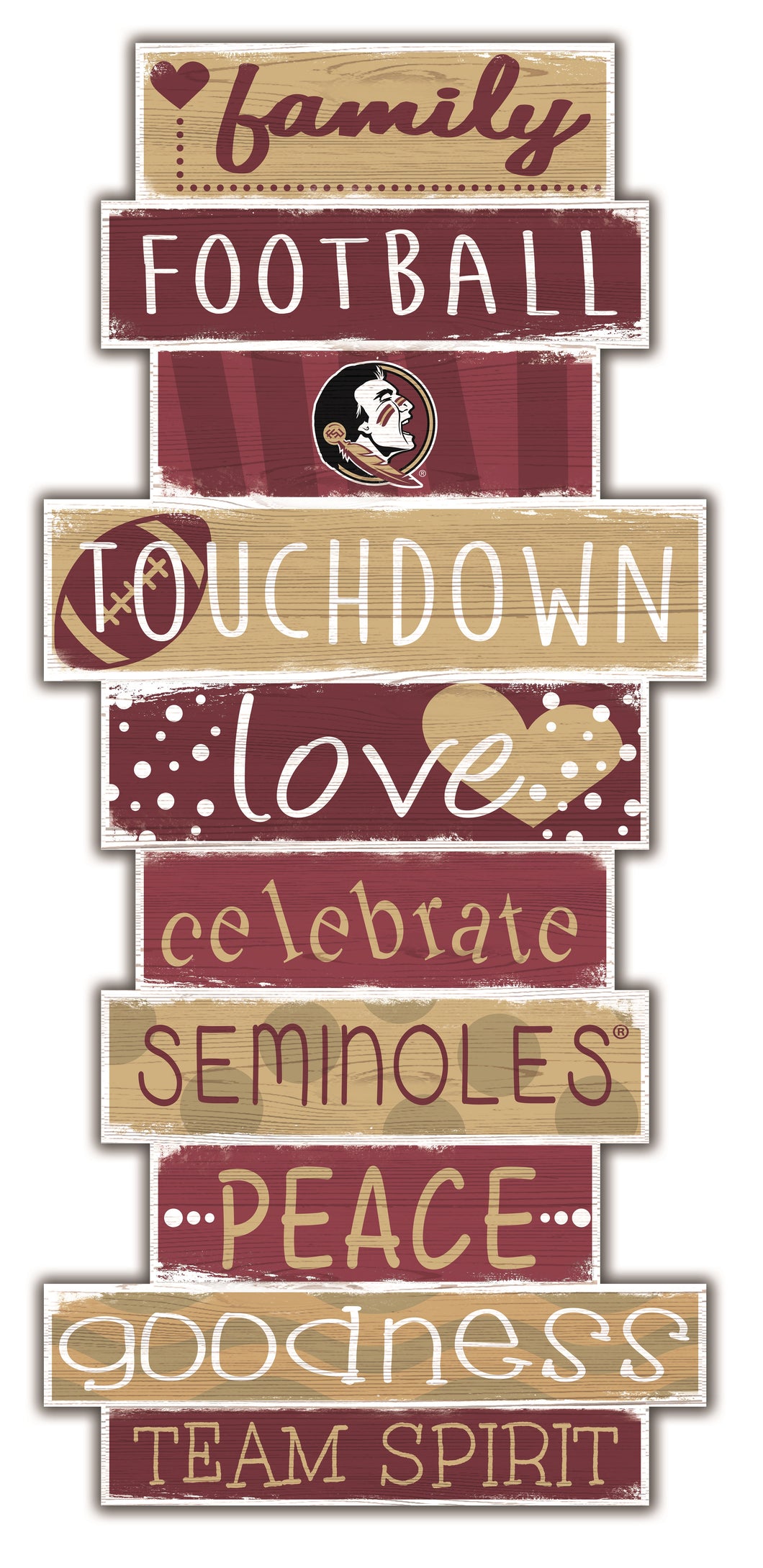 Florida State Seminoles Celebrations Stack Wood Sign -24