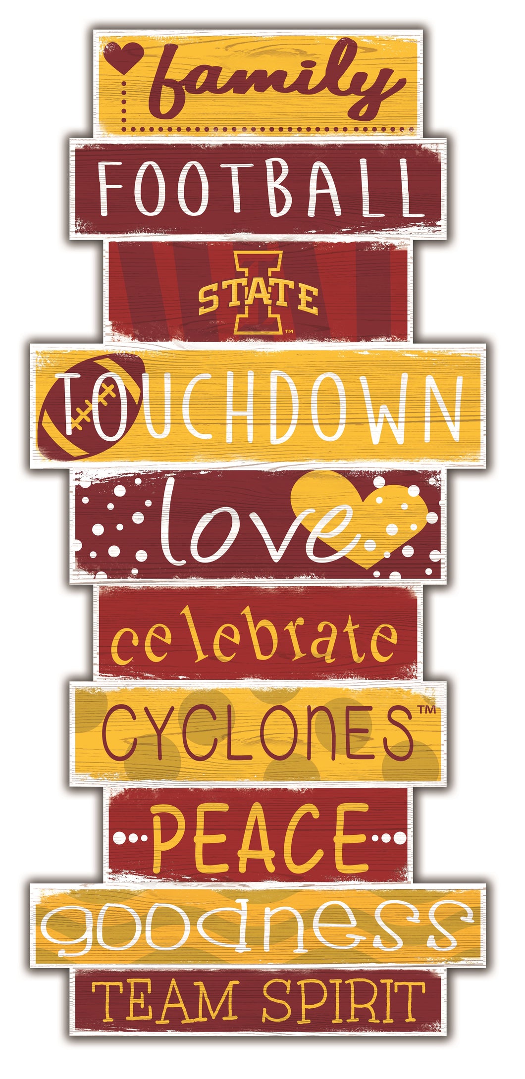 Iowa State Cyclones Celebrations Stack Wood Sign -24