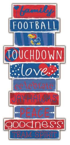 Kansas Jayhawks Celebrations Stack Wood Sign -24