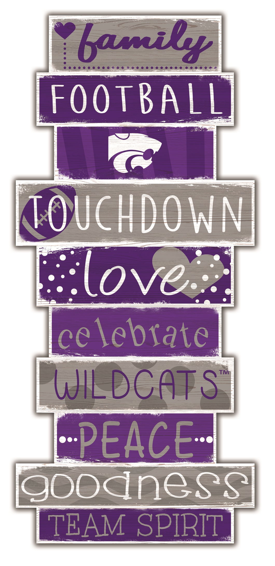 Kansas State Wildcats Celebrations Stack Wood Sign -24