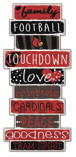 Louisville Cardinals Celebrations Stack Wood Sign -24