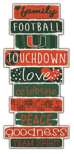 Miami Hurricanes Celebrations Stack Wood Sign -24