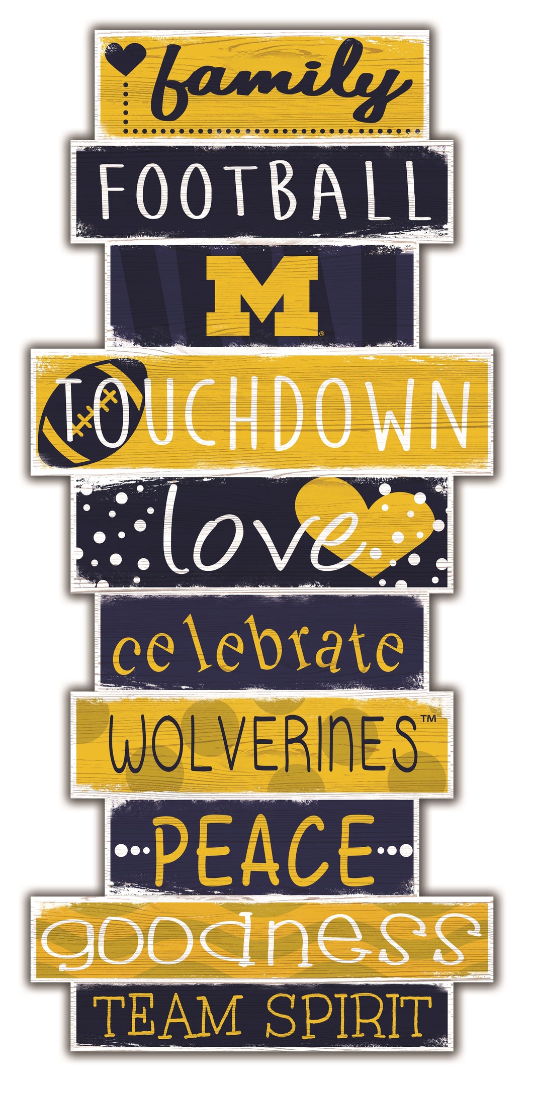 Michigan Wolverines Celebrations Stack Wood Sign -24