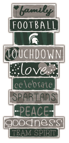 Michigan State Spartans Celebrations Stack Wood Sign -24