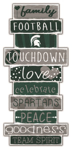 Michigan State Spartans Celebrations Stack Wood Sign -24"