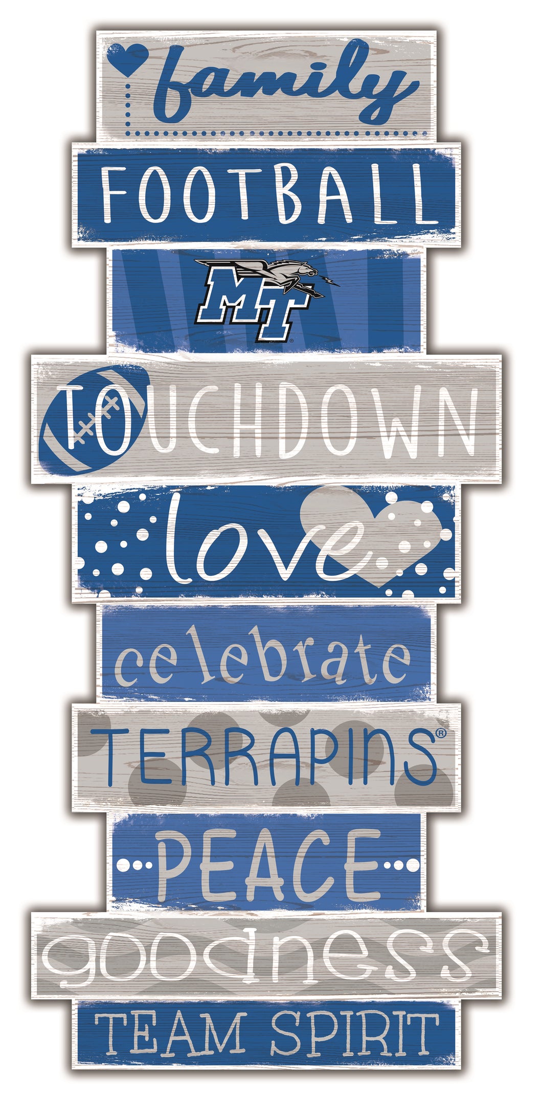 Middle Tennessee State Blue Raiders Celebrations Stack Wood Sign -24