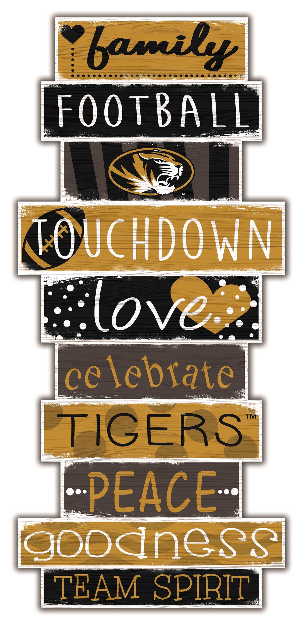 Missouri Tigers Celebrations Stack Wood Sign -24
