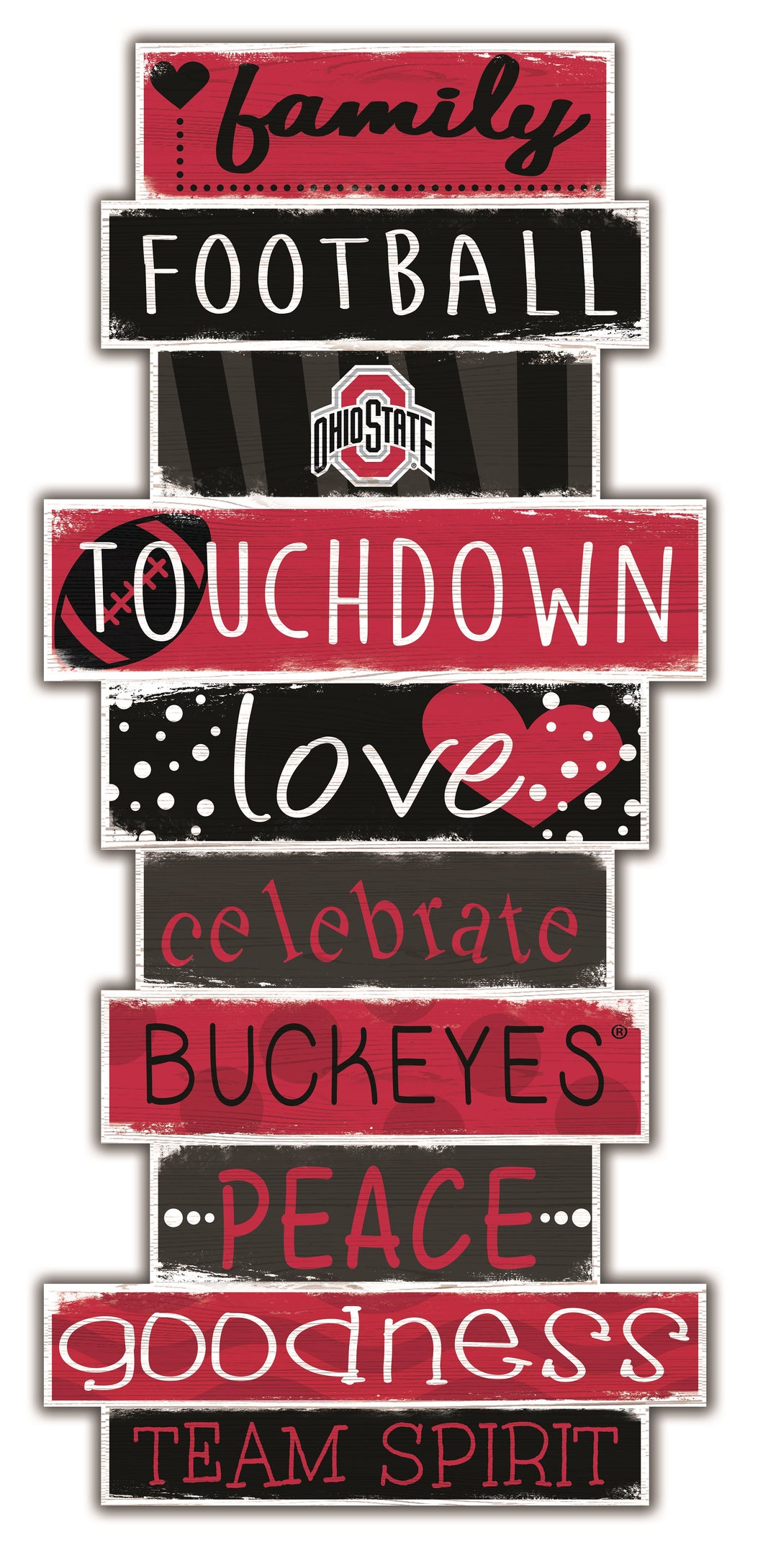 Ohio State Buckeyes Celebrations Stack Wood Sign -24