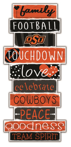 Oklahoma State Cowboys Celebrations Stack Wood Sign -24