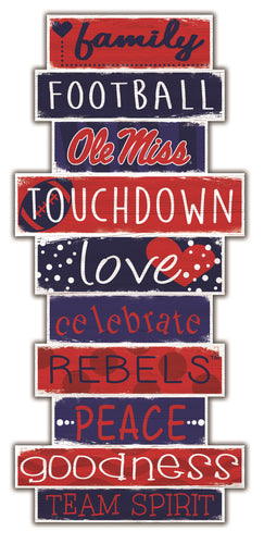 Ole Miss Rebels Celebrations Stack Wood Sign -24