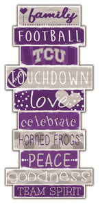 TCU Horned Frogs Celebrations Stack Wood Sign -24"