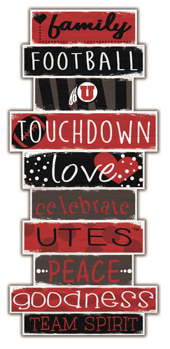 Utah Utes Celebrations Stack Wood Sign -24