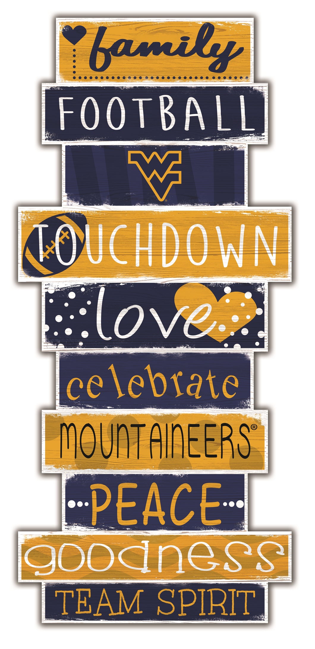 West Virginia Mountaineers Celebrations Stack Wood Sign -24