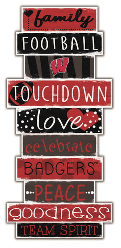 Wisconsin Badgers Celebrations Stack Wood Sign -24
