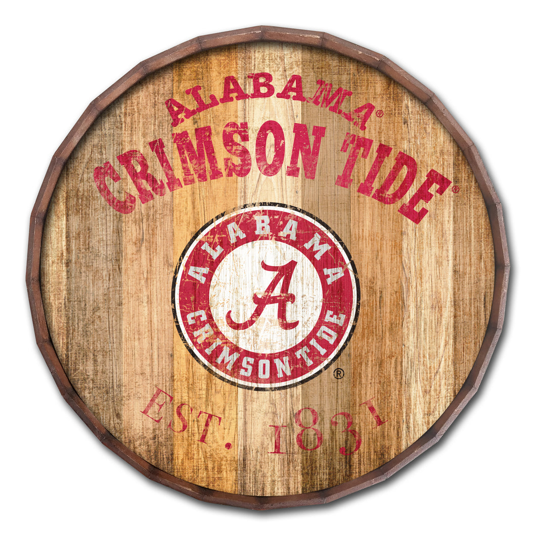 NCAA fan gear Alabama Crimson Tide established date barrel top from Sports Fanz