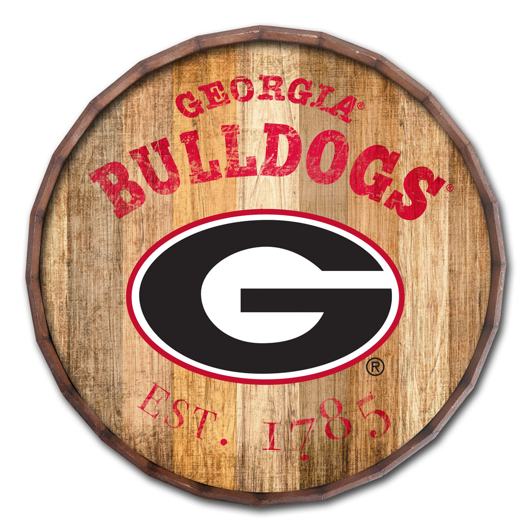 Georgia Bulldogs Established Date Barrel Top