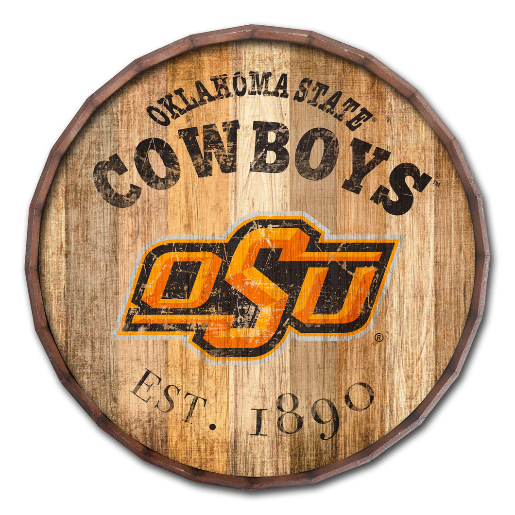 Oklahoma State Cowboys Established Date Barrel Top