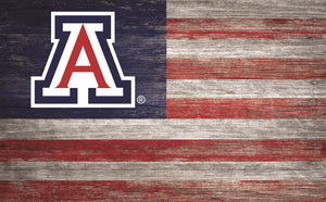 Arizona Wildcats Distressed Flag Sign - 11"x19"