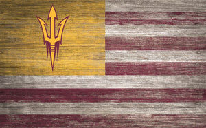 Arizona State Sun Devils Distressed Flag Sign - 11"x19"