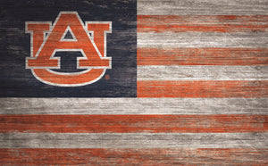 Auburn Tigers Distressed Flag Sign - 11"x19"