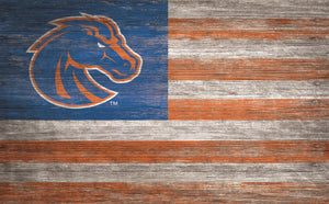 Boise State Broncos Distressed Flag Sign - 11"x19"