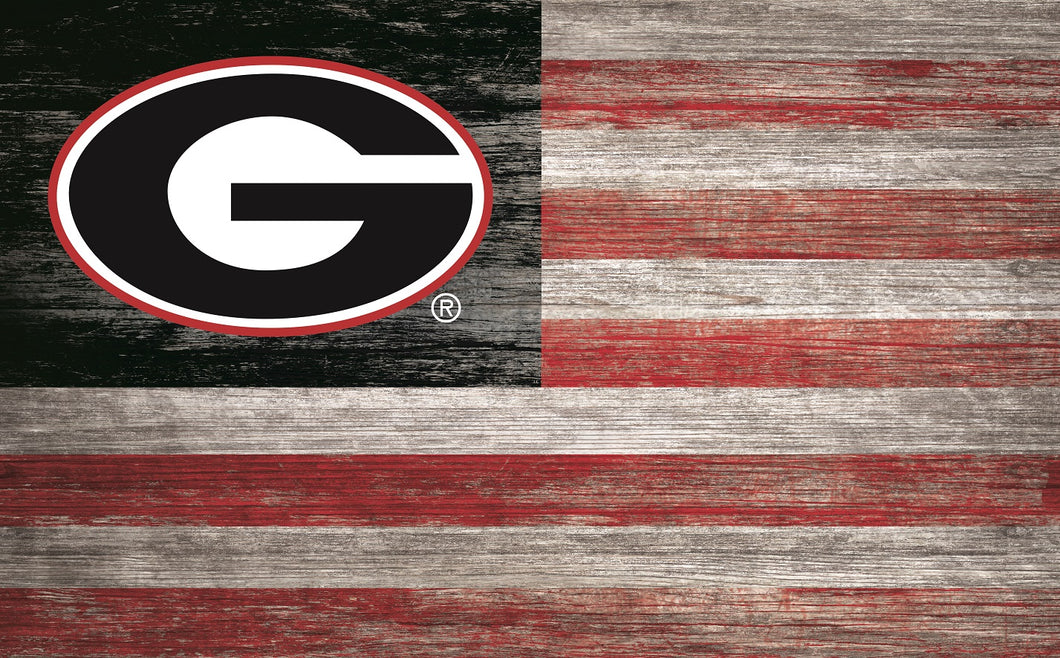 Georgia Bulldogs Distressed Flag Sign - 11