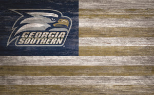 Georgia Southern Eagles Distressed Flag Sign - 11"x19"