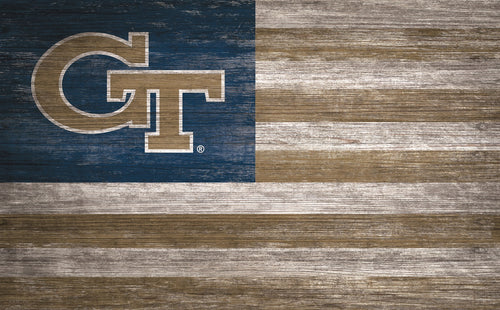 Georgia Tech Yellow Jackets Distressed Flag Sign - 11