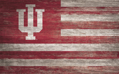Indiana Hoosiers Distressed Flag Sign - 11