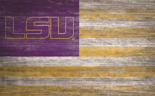 LSU Tigers Distressed Flag Sign - 11