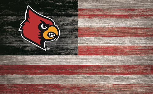 Louisville Cardinals Distressed Flag Sign - 11