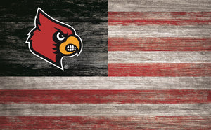 Louisville Cardinals Distressed Flag Sign - 11"x19"