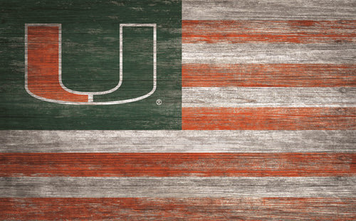 Miami Hurricanes Distressed Flag Sign - 11