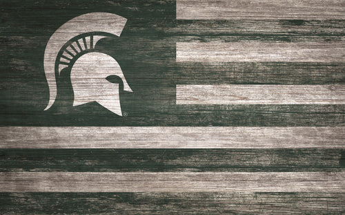 Michigan State Spartans Distressed Flag Sign - 11