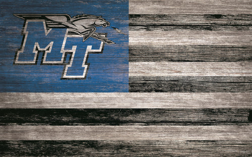 Middle Tennessee State Blue Raiders Distressed Flag Sign - 11