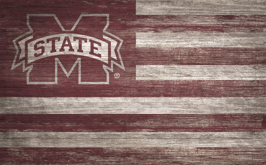 Mississippi State Bulldogs Distressed Flag Sign - 11