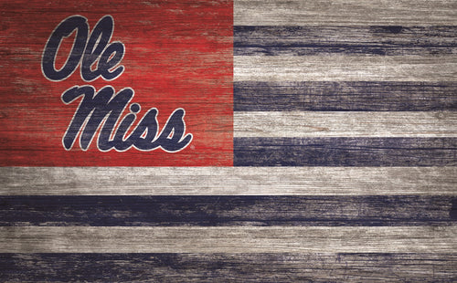 Ole Miss Rebels Distressed Flag Sign - 11