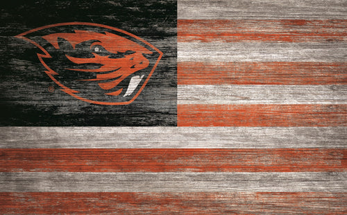 Oregon State Beavers Distressed Flag Sign - 11