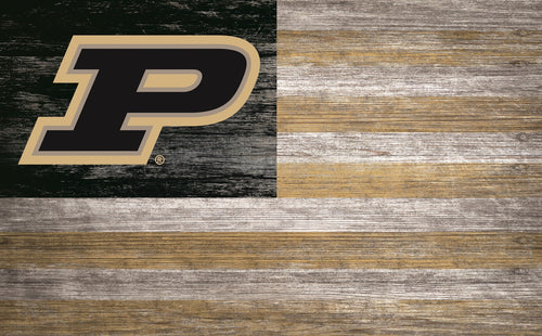 Purdue Boilermakers Distressed Flag Sign - 11